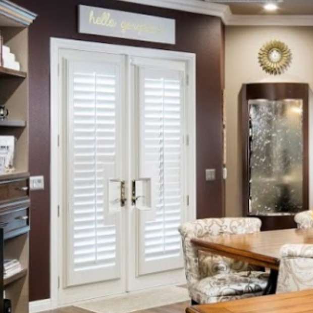 Sunburst Shutters French door