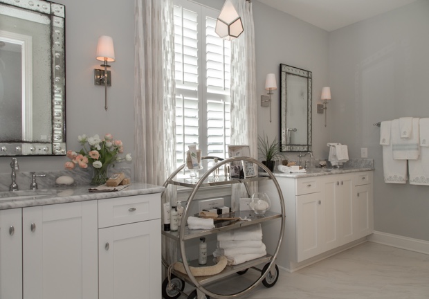 Bathroom with lights and shutters