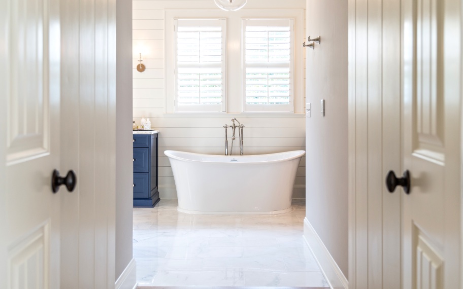 Polywood shutters in a bathroom