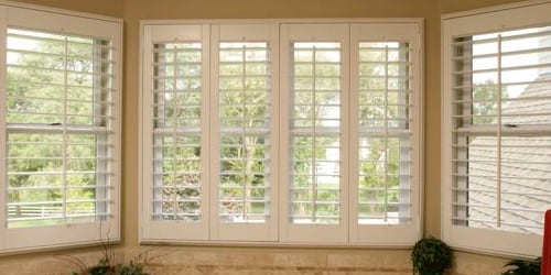 Bay window in a bathroom