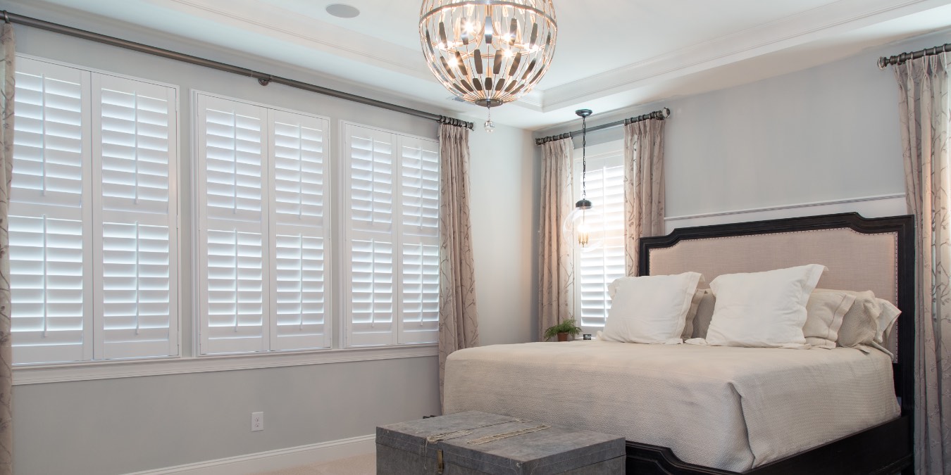 Bedroom with Polywood Shutters