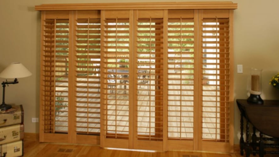 Ovation window treatments on a patio door