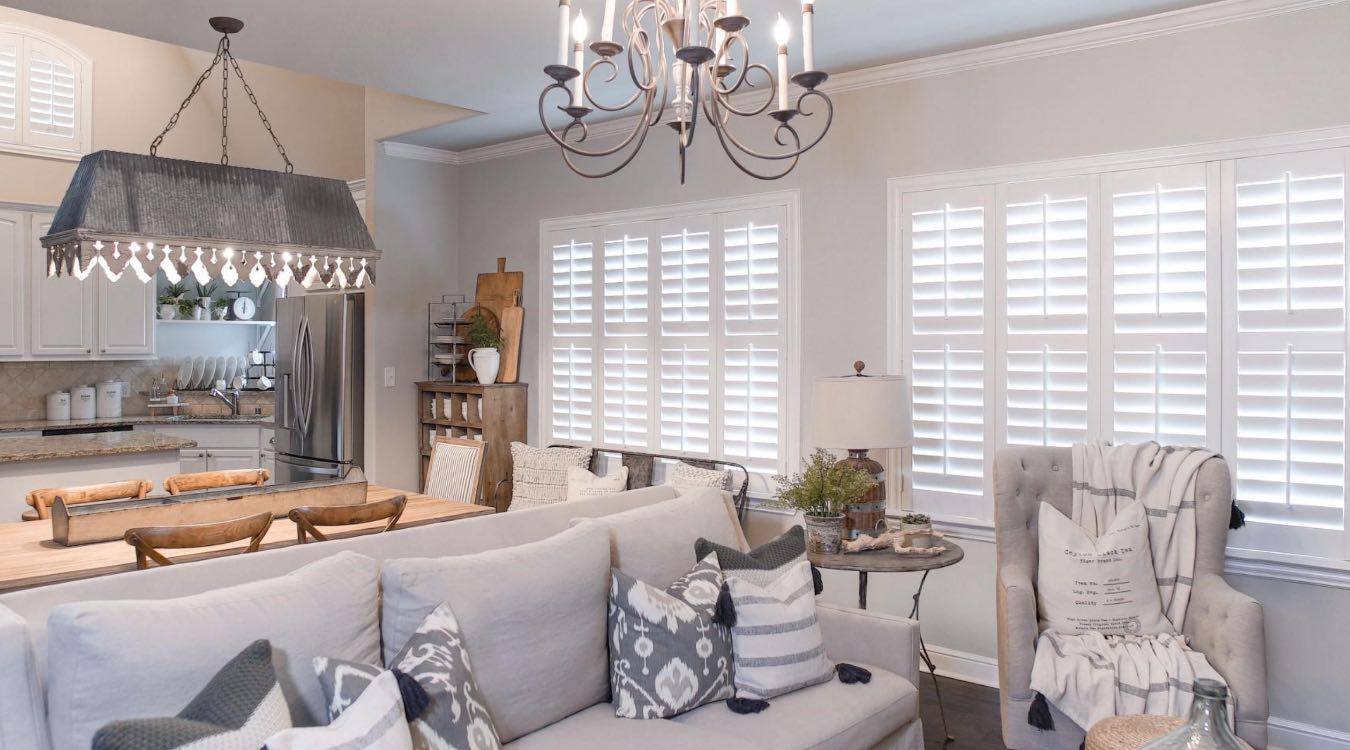 Plantation shutters in a kitchen