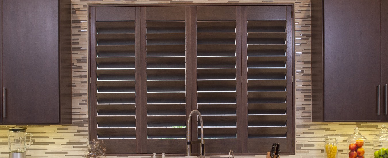 Ovation shutters in a kitchen