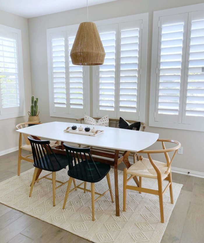 Plantation shutters in a kitchen