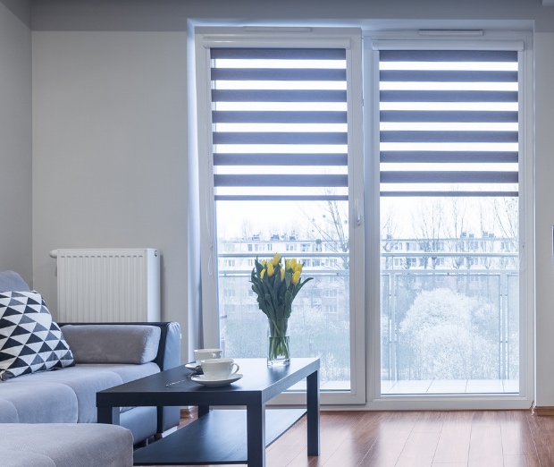 Transitional Shades in a Dining Room