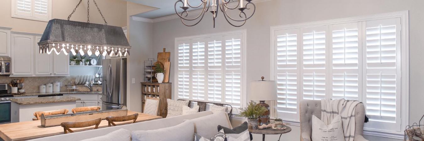 Kitchen with plantation shutters