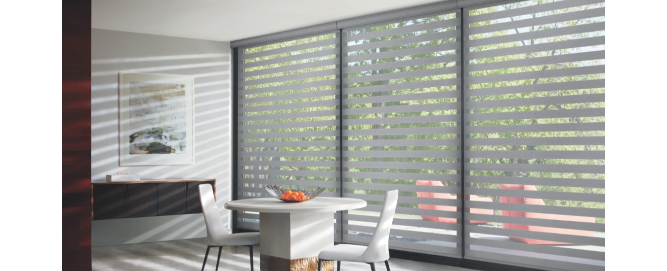 Transitional Zebra shades by Sunburst Shutter