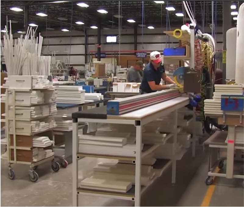 Factory worker at Sunburst Shutters