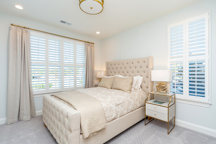 Decorate your bedroom with stylish noise-reducing Polywood shutters. Block out distractions with beautiful and elegant Polywood shutters.
