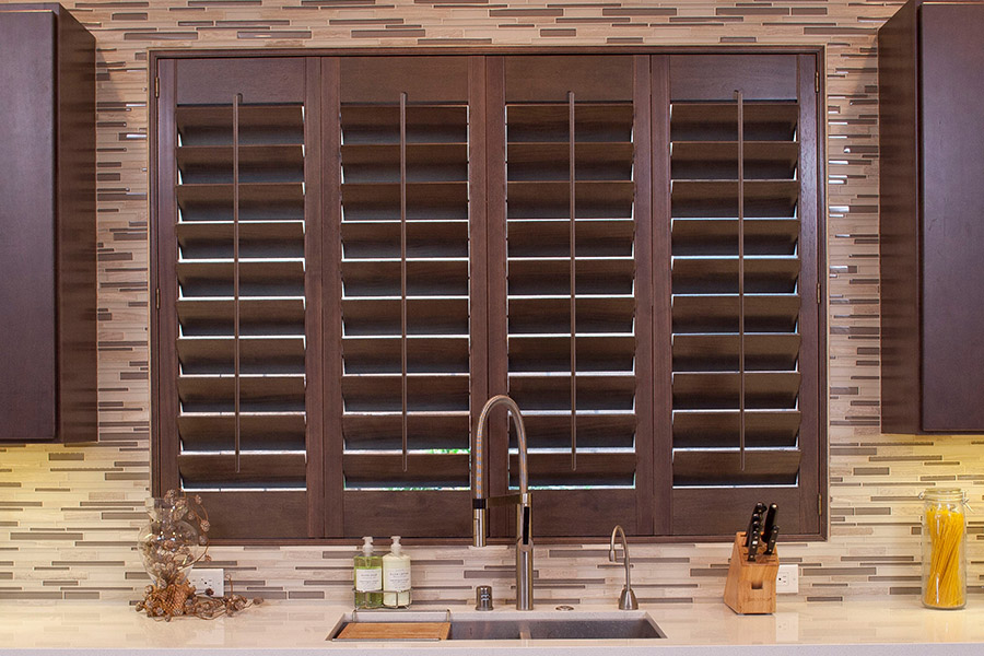 ovation shutters above a kitchen sink