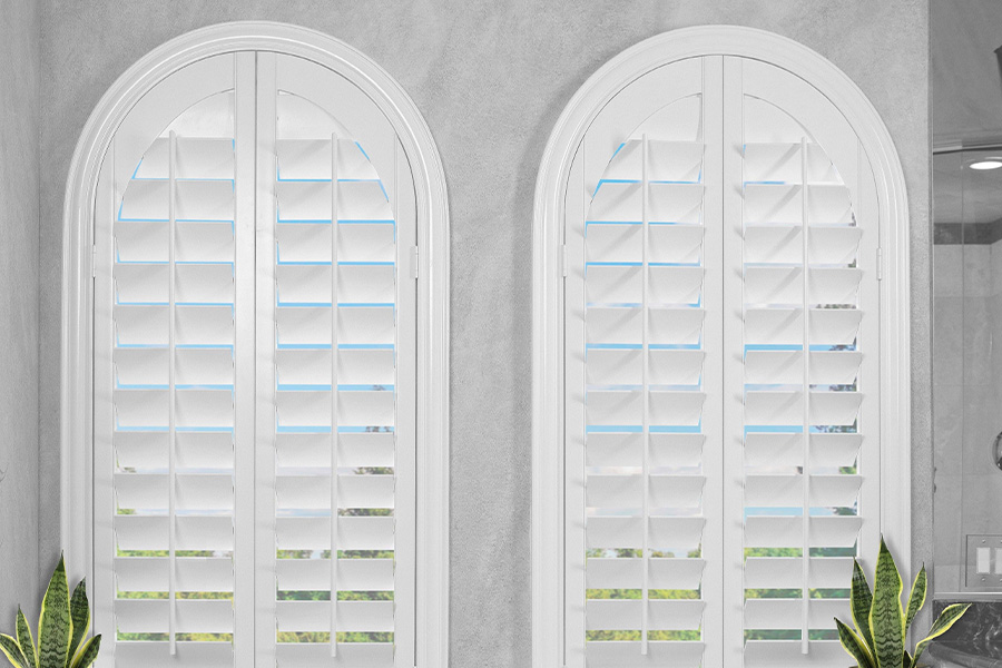 White polywood shutters in a bathroom