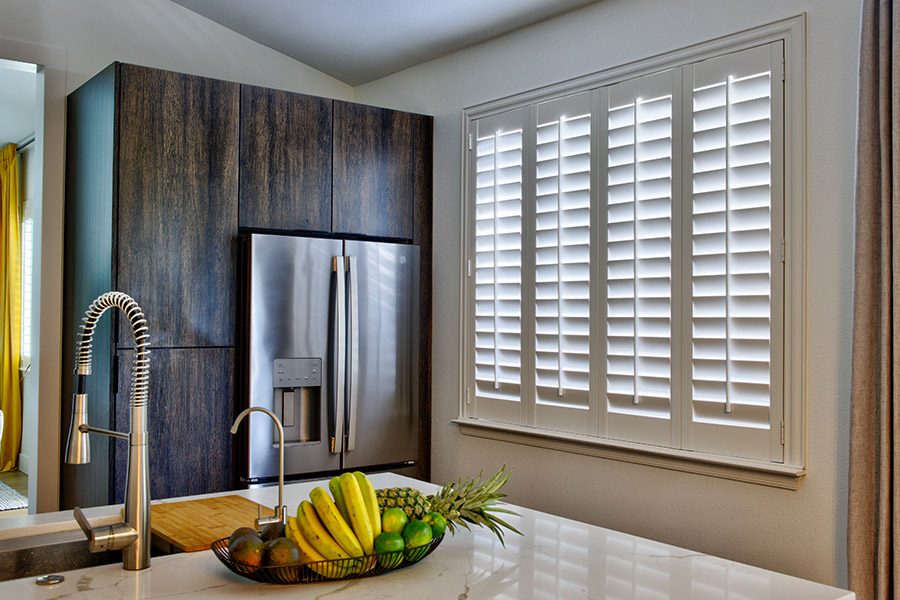 plantation shutters in a modern kitchen