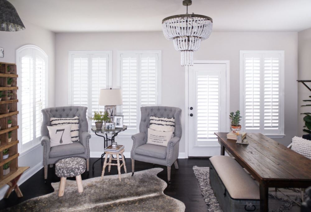 Polywood shutters in a dining room