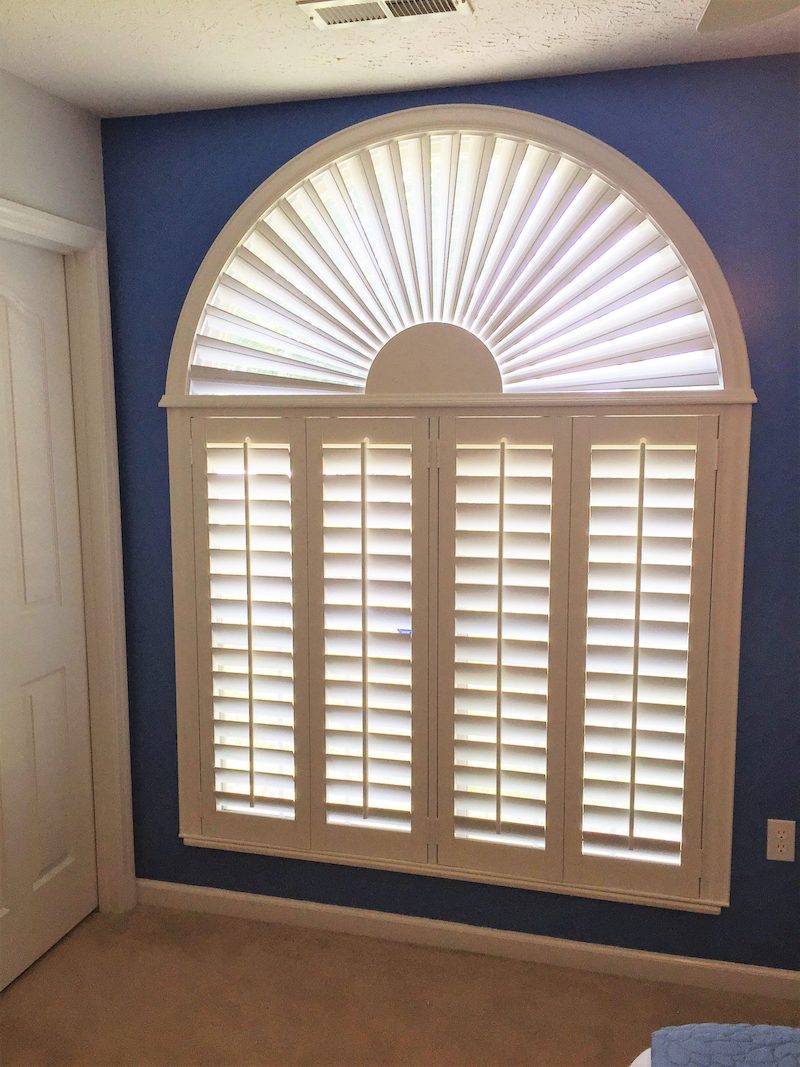 Polywood shutters sunburst arch