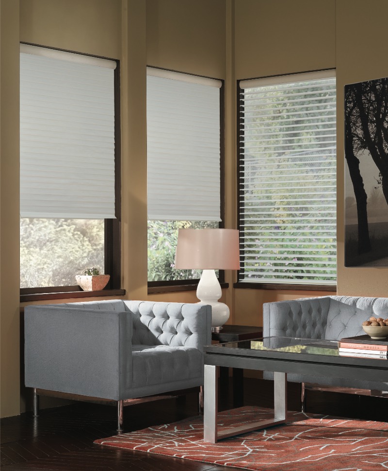 Sheer shades in a family room