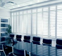 Shades in a conference room