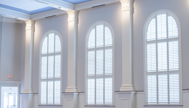 Plantation shutters in a church