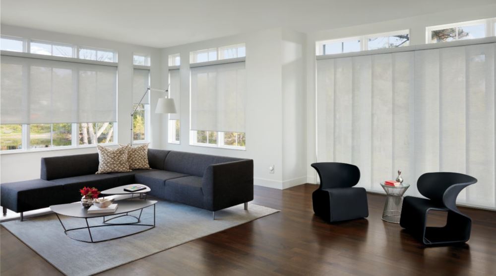 Shades are the perfect option for privacy and light control. Shades in a living room window
